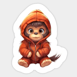 Orangutan Wearing Hoodie Sticker